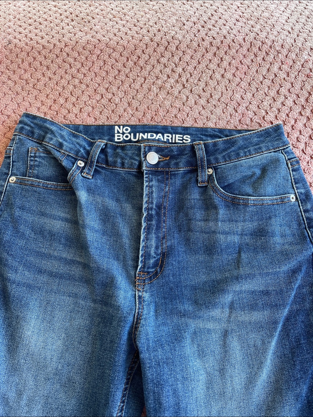 No Boundaries Women's Classic Mid Blue High Rise Jeans